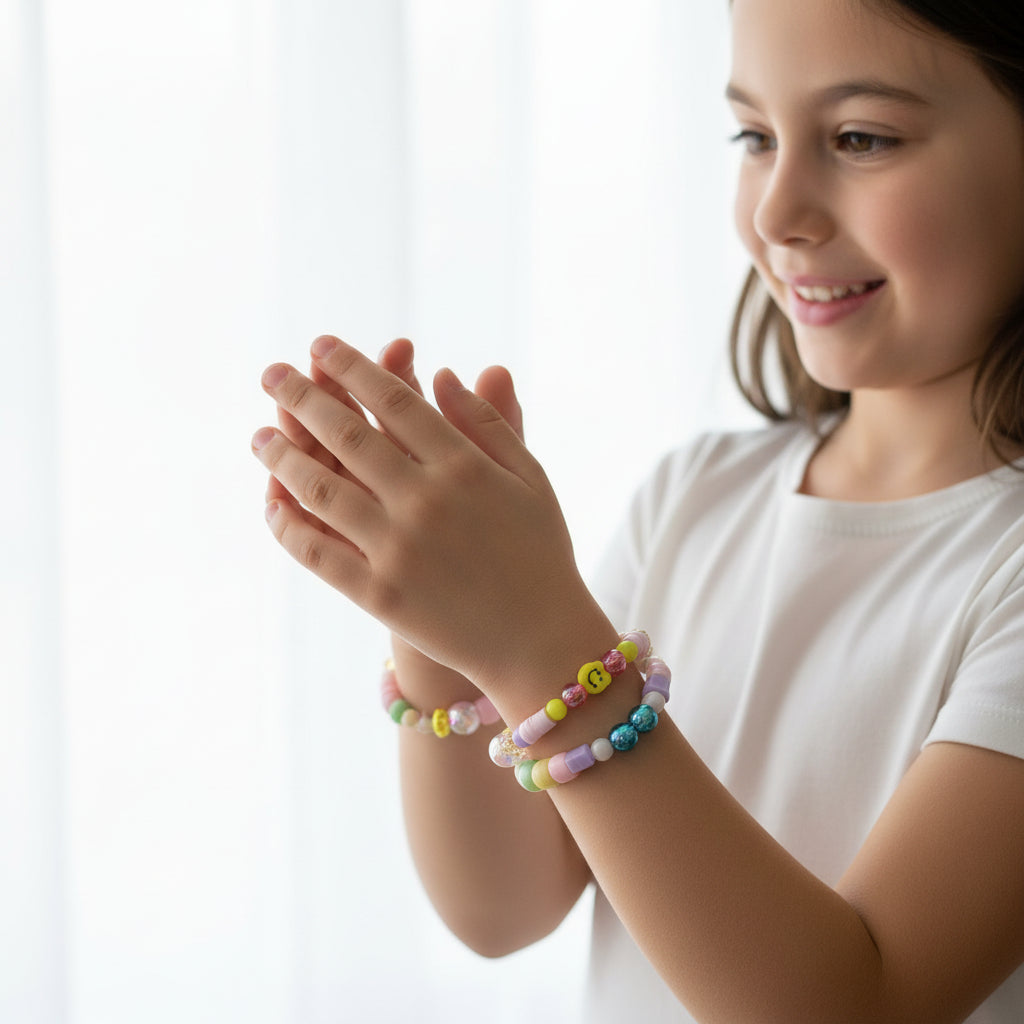 Set Armbanden Smiley & Regenboog