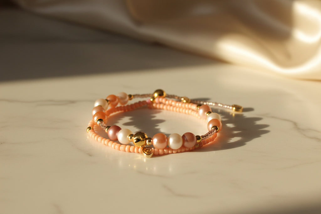 Set Armbanden Parel & Goud