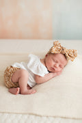 Baby tule romper met kant en haarband – Poederroze