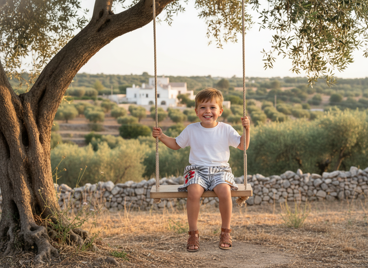 Jongensshort met geborduurde tomatenprint