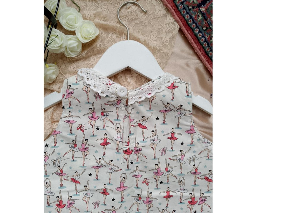 Katoenen jurk met gevarieerde print