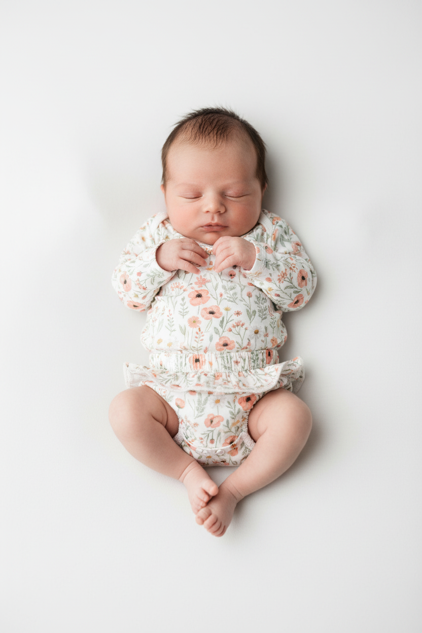Bloemen Romper Set met T-shirt voor Pasgeborenen