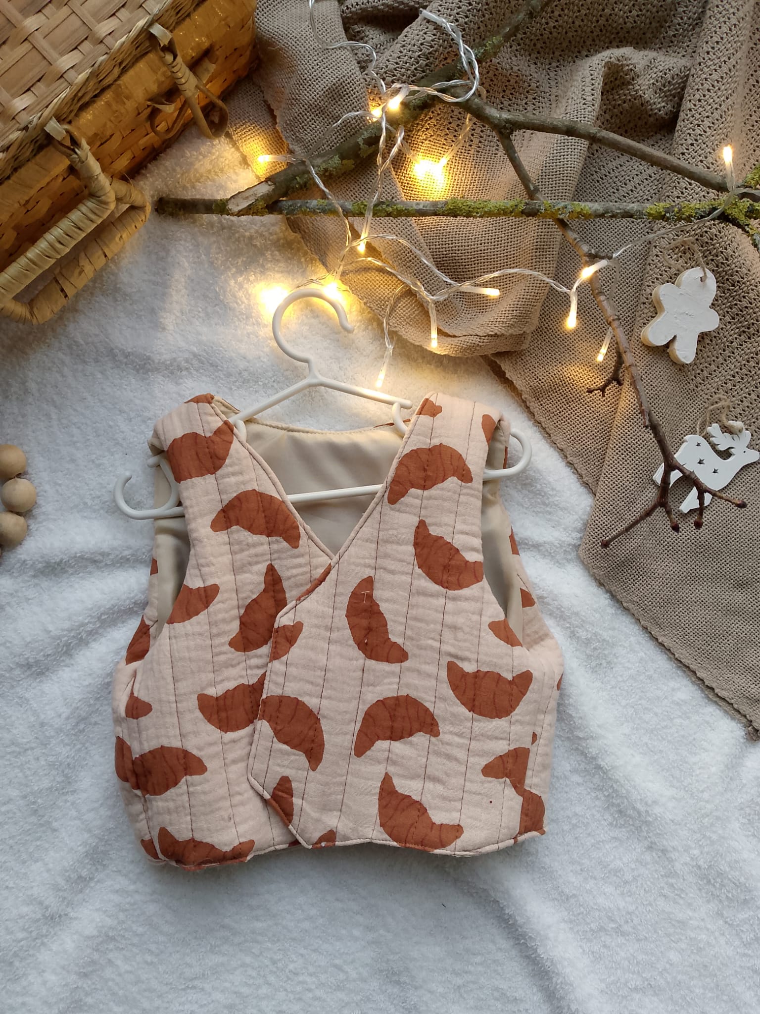 Vest met croissantprint