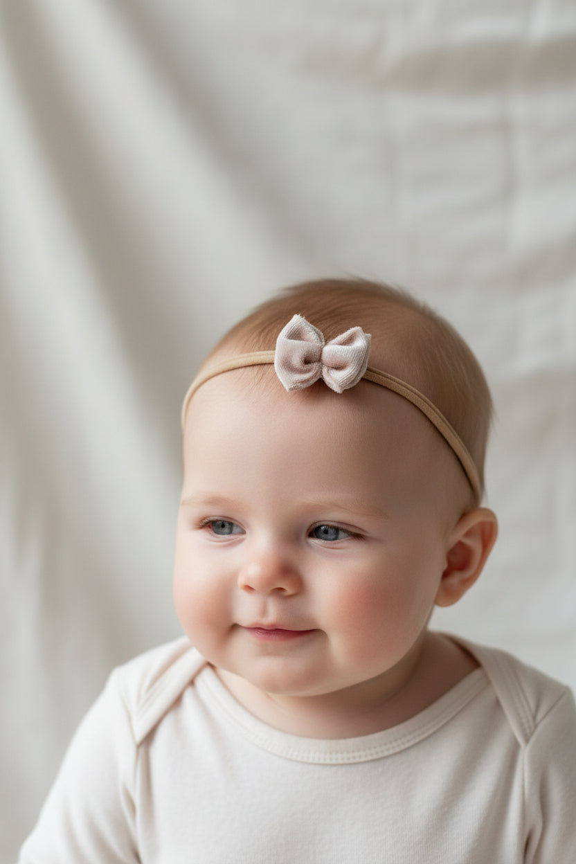 beige velvet headband