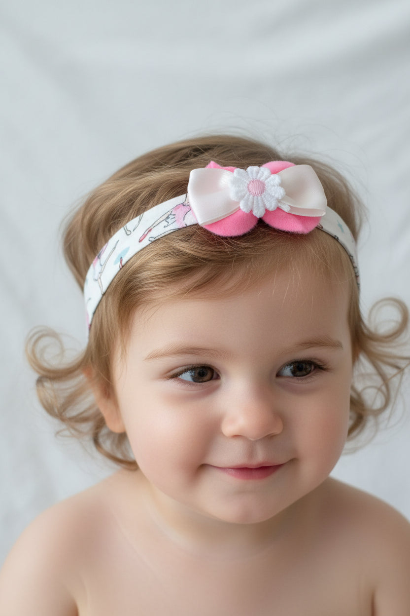 Haarband met fuchsia strik
