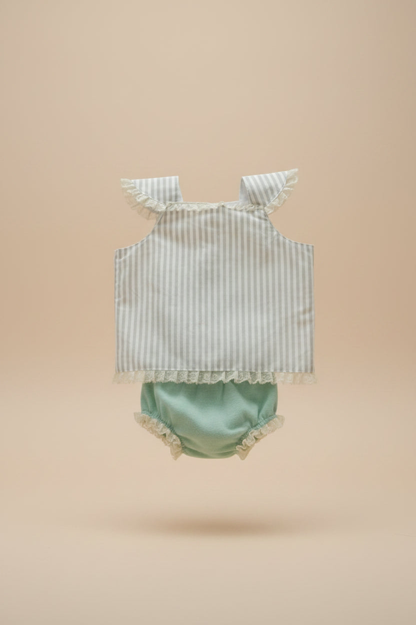 Babyset Gestreept Topje & Broekje — 0-6 Maanden