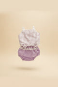 Babyset Vichy-top & paars broekje — 0-6 Maanden