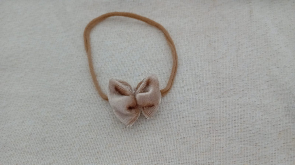 beige velvet headband