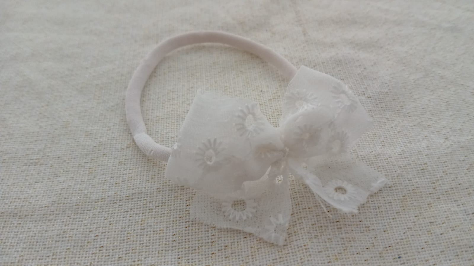 Haarband met witte strik