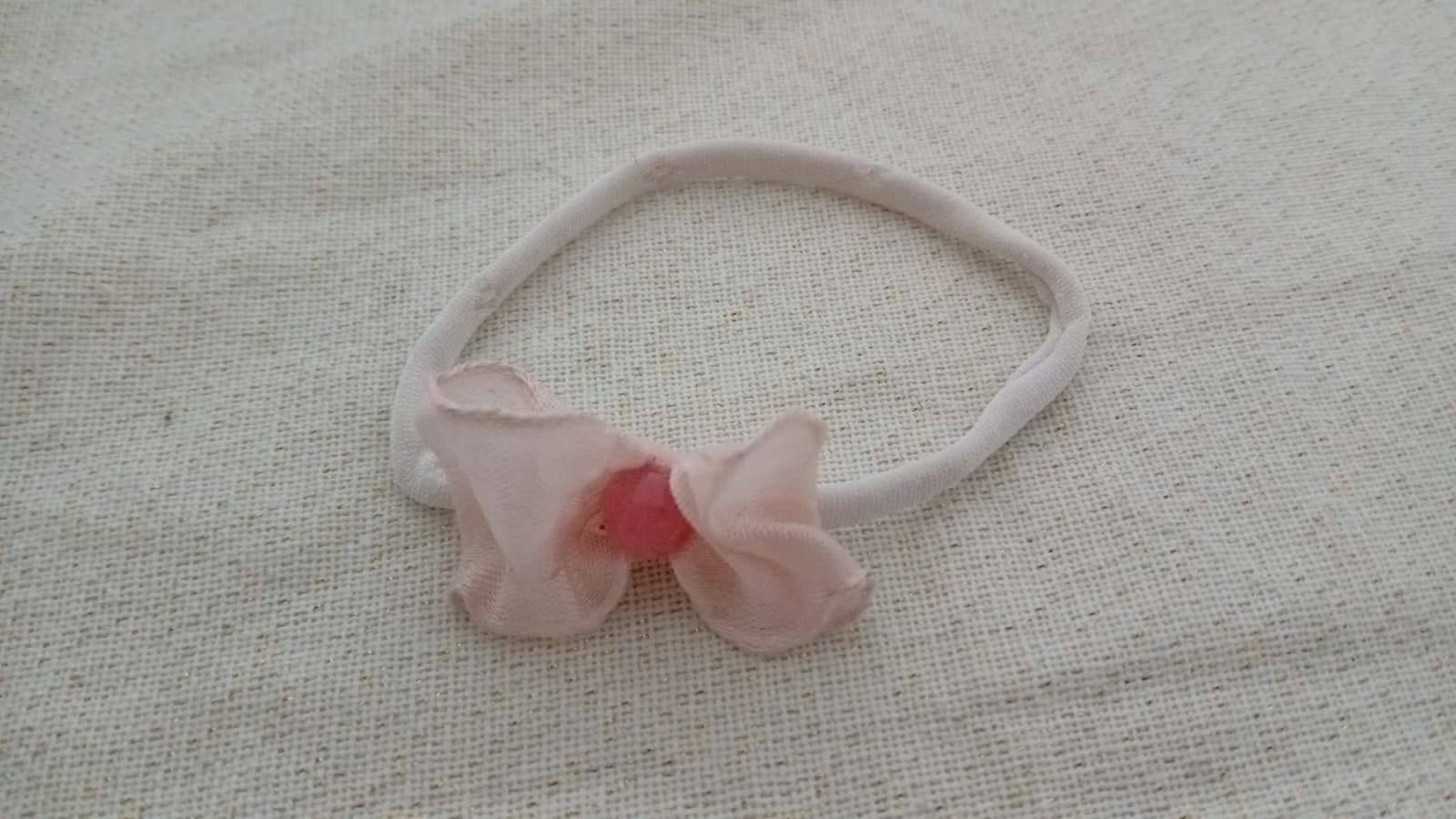 Haarband met roze strik
