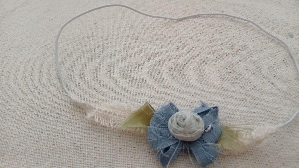 Haarband met strik van denimstof