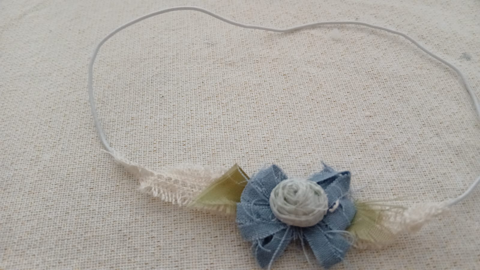 Haarband met strik van denimstof