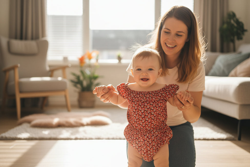 Bloemenromper van katoen | Baby 0-12 maanden