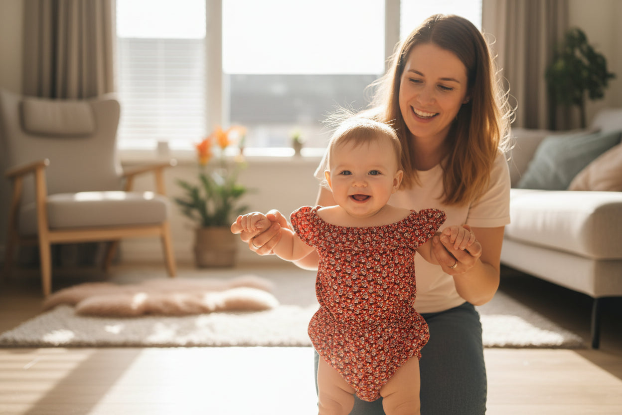 Bloemenromper van katoen | Baby 0-12 maanden