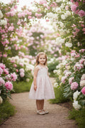 Mädchenkleid Rosa Spitze – Spaghettiträger & Schleifen
