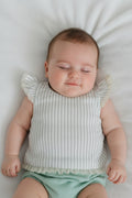 Babyset Topje + Bloomer – Grijs Gestreept & Mintgroen