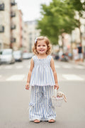 Meisjesbroek Blauw-Wit Strepen – Strikjes en Volants