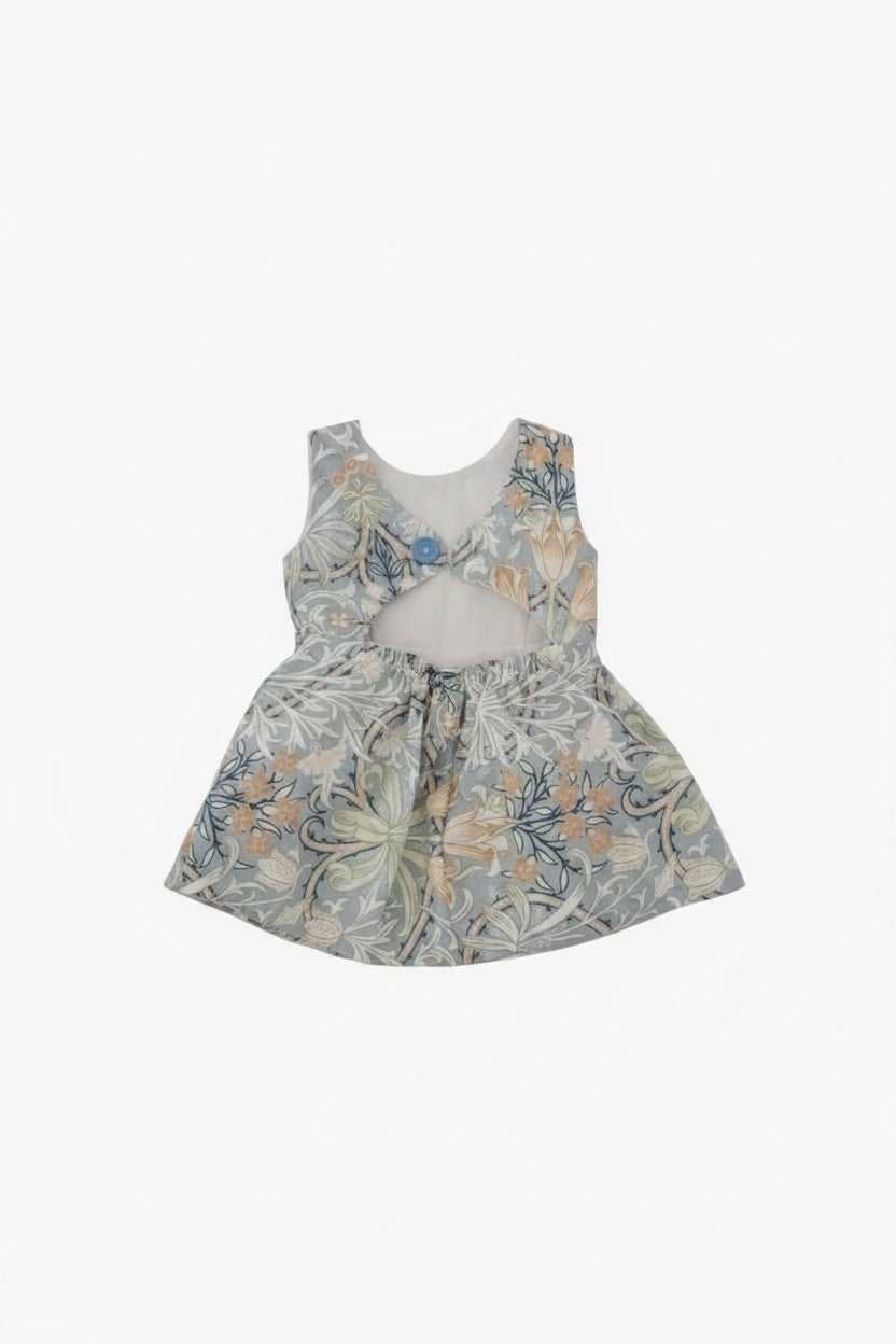 Bloemenprint Jurk met Open Rug — Meisjes 2-3 jaar