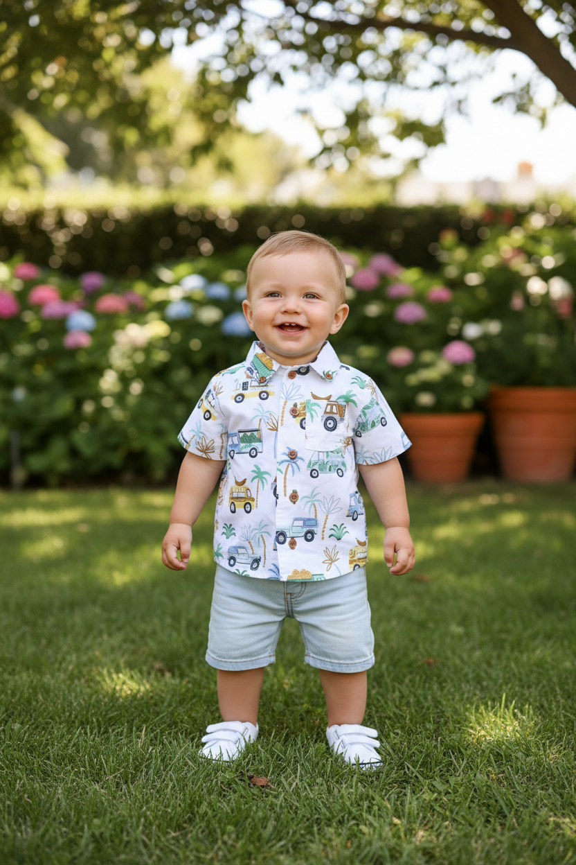 Bebé camisa tropical