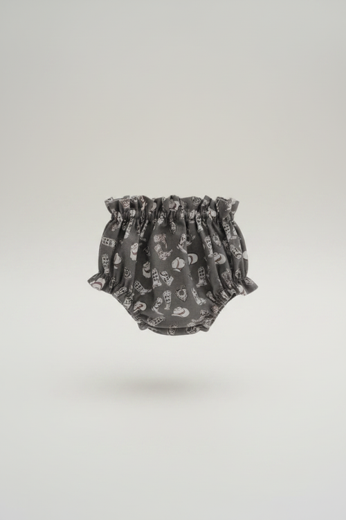 Bloomers gris fondo blanco