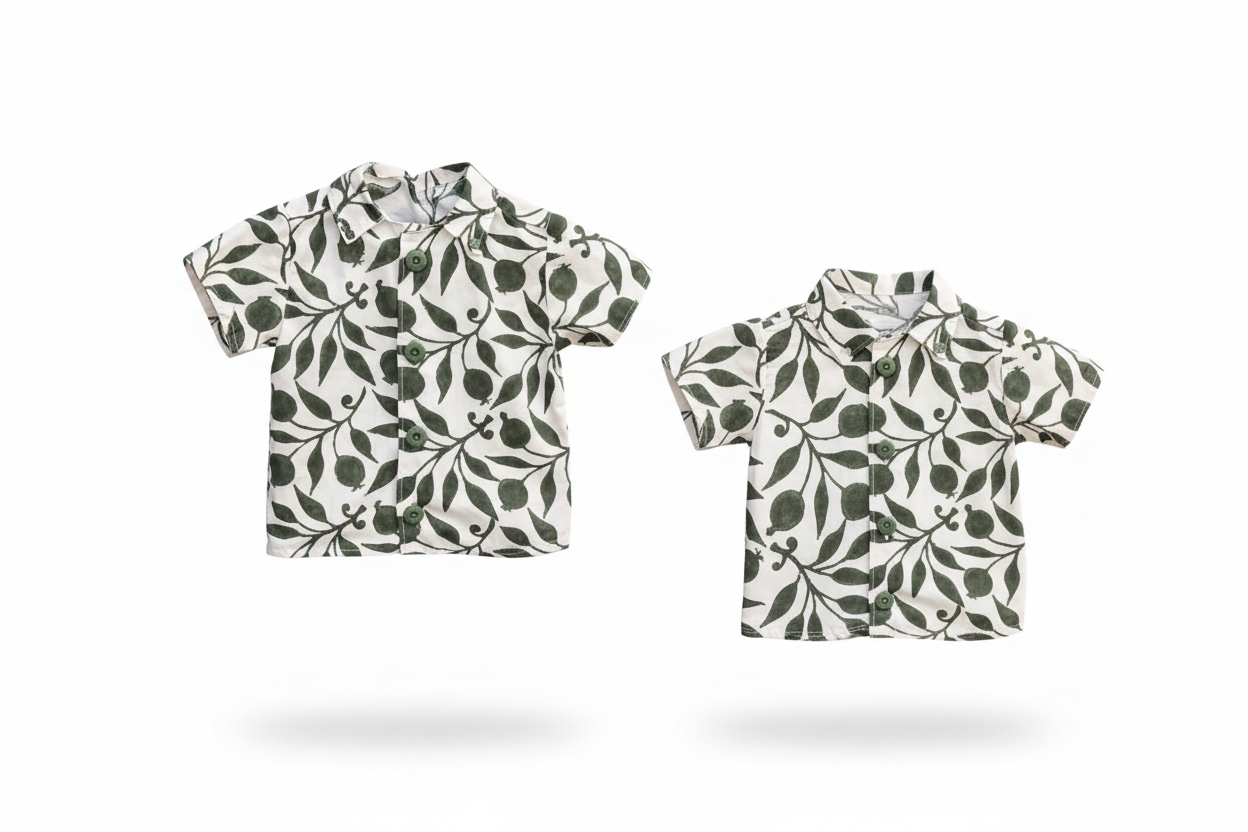 Dos camisas hojas verdes