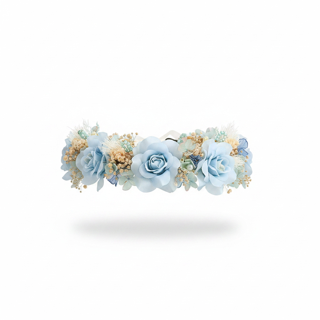 Bloemenkroon Blauw – Natuurlijke Bloementiara