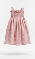 Roze bloemenprint jurkje met smock voor meisjes