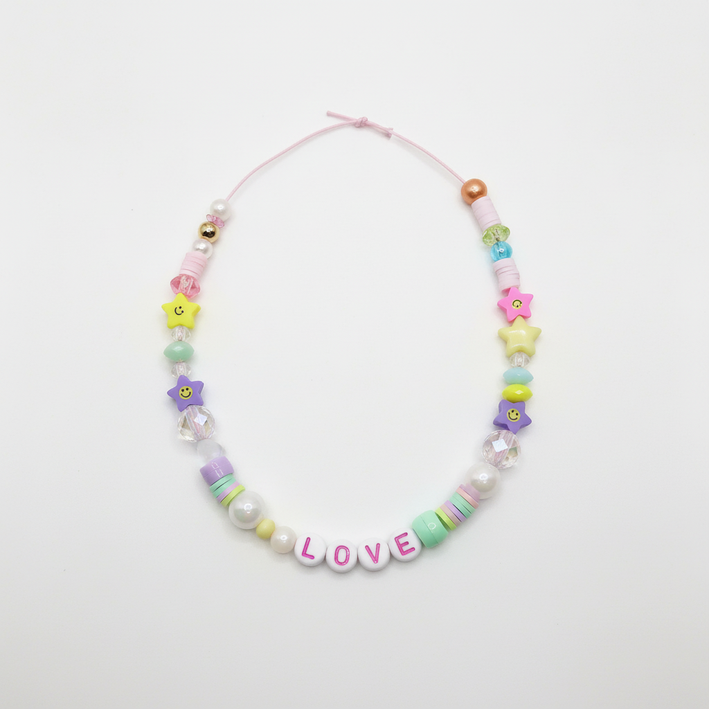 Ketting LOVE Smiley Sterren