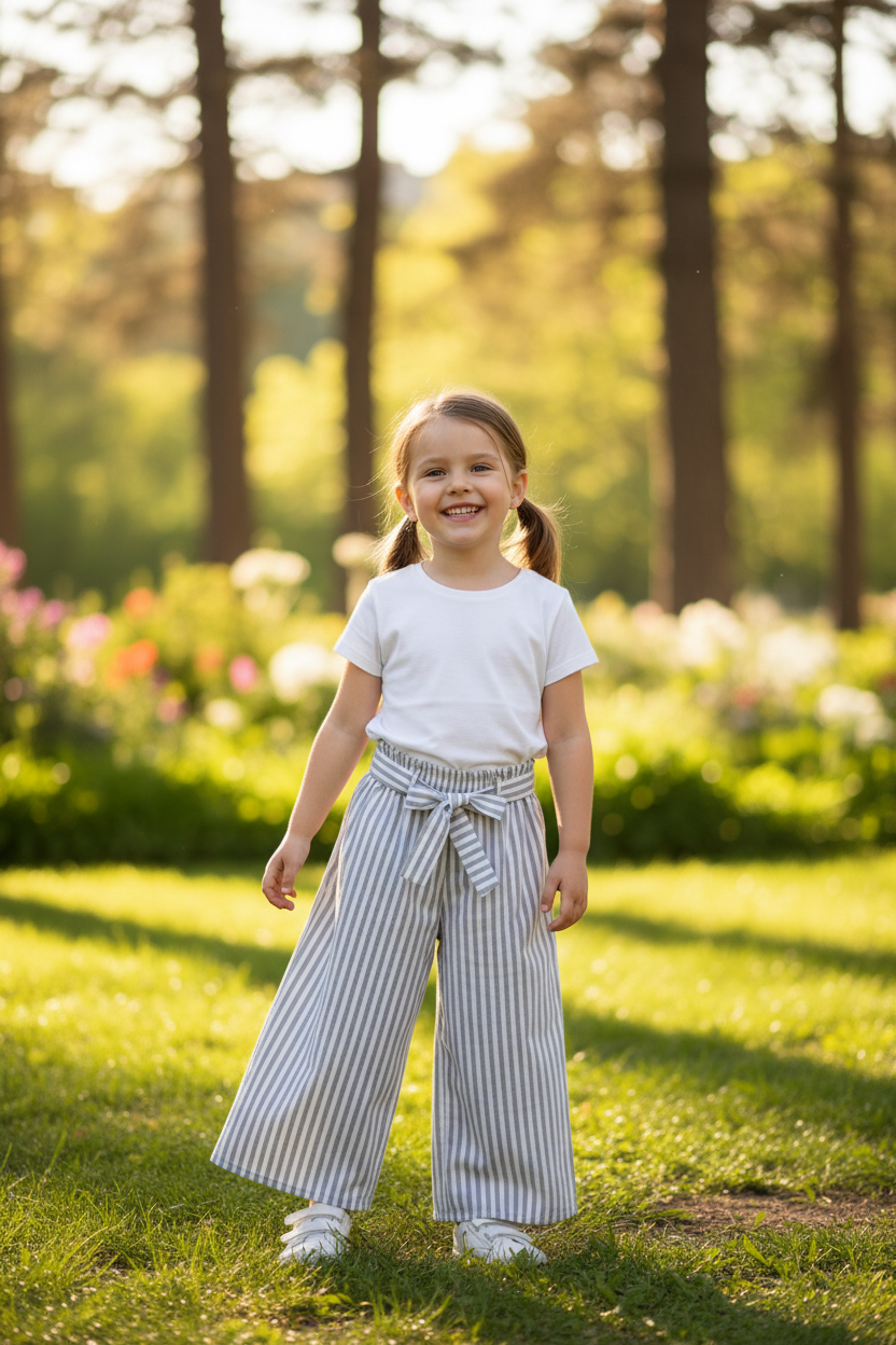 Niña pantalón rayas