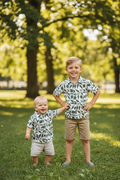 Niño y bebé camisas hojas verdes