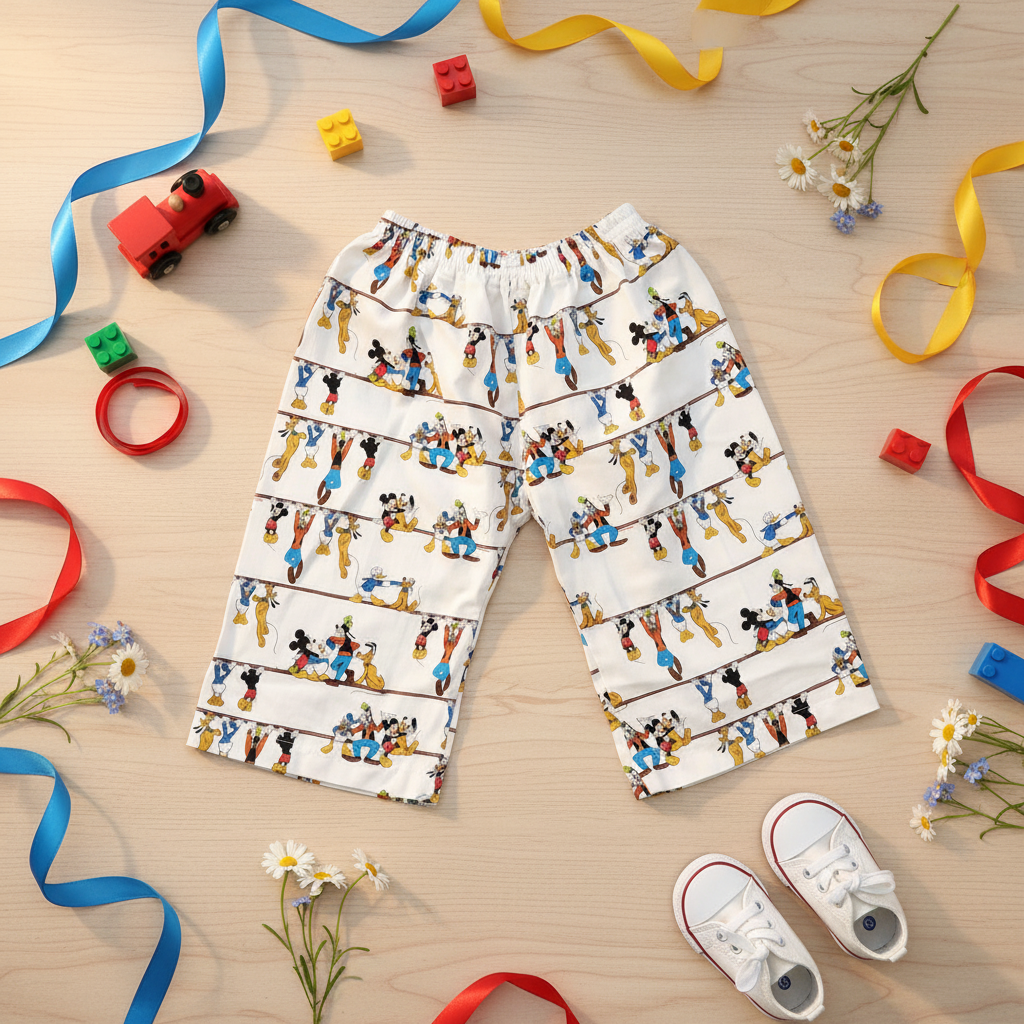 Shorts Mickey Mouse styled flat lay